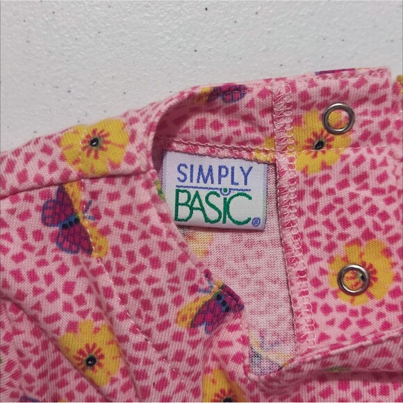 NWT Vintage Baby Bubble Romper Creeper New Girls 6 - 9 M Pink Butterfly Flower - Picture 9 of 11